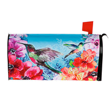 Load image into Gallery viewer, Bright Flowers and Hummingbirds Mailbox Cover