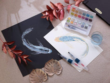 Load image into Gallery viewer, Derwent 12 Half Pan Metallic Watercolour Paint Set