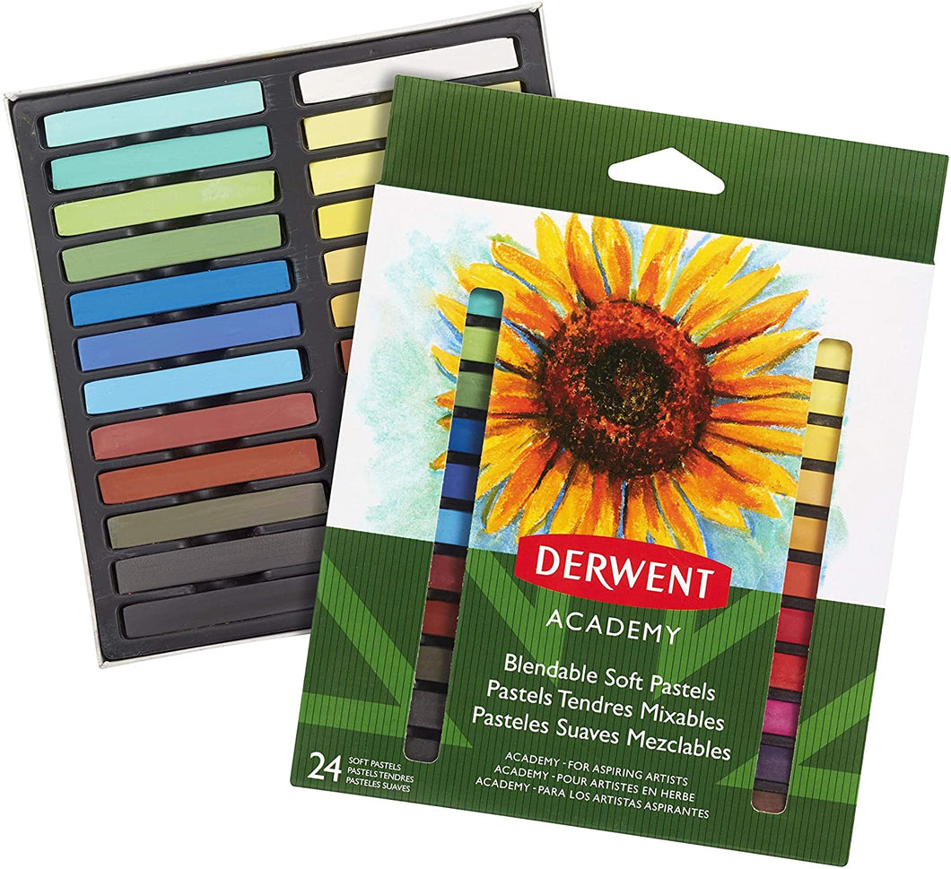 Derwent Academy - 24PC Soft Coloured Pastel Set