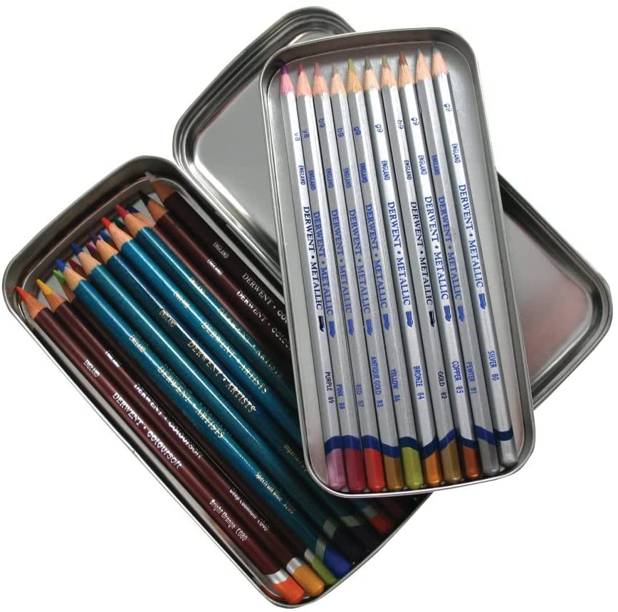 Derwent Double Layer Pencil Travel Storage Tin