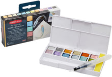 Load image into Gallery viewer, Derwent 12 Half Pan Metallic Watercolour Paint Set