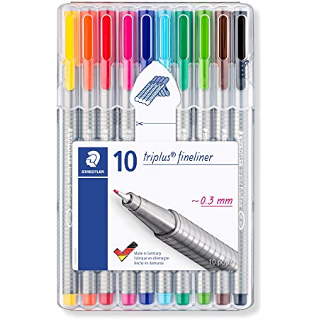 Staedtler 10 Pack - Colour Triplus Fineliner Pen