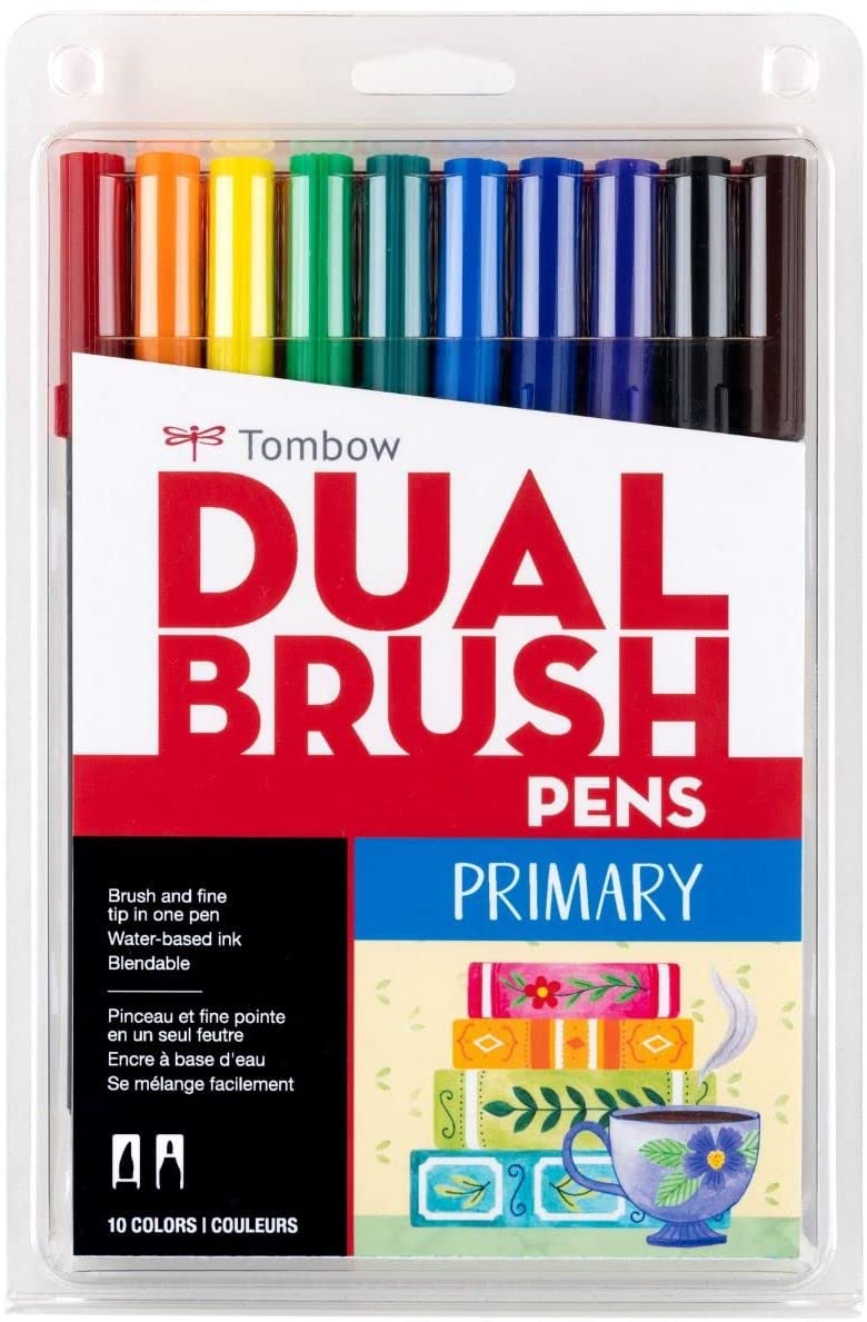 Tombow Dual Brush Pens - 10 Pack Primary Colours
