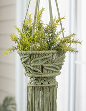 Load image into Gallery viewer, Macrame Medium Hanging Nouveau Plant Cover

