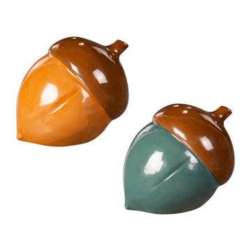 Ceramic Salt and Pepper Set, Acorns