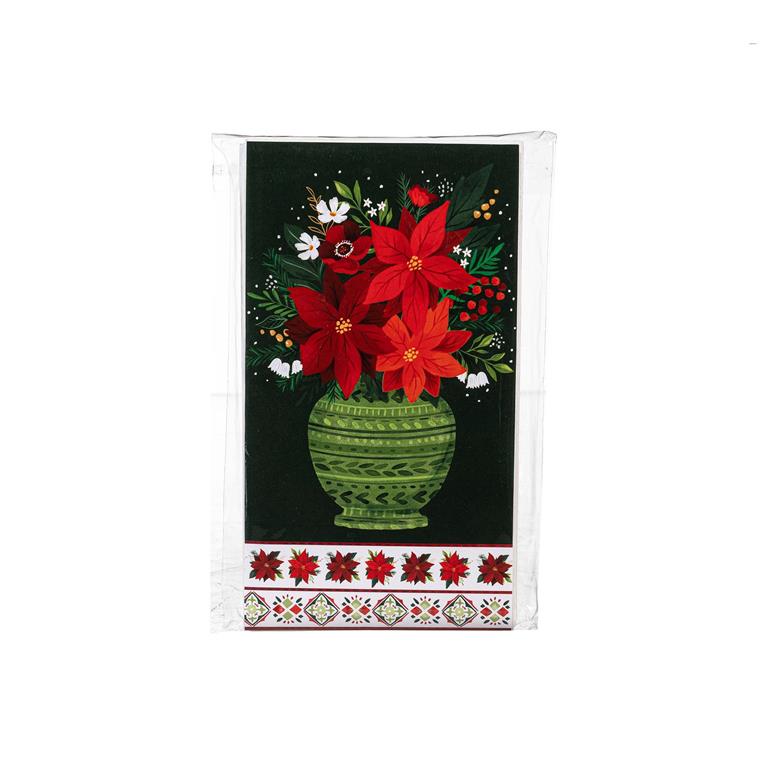 Holiday Poinsettia Napkin Paper Guest Towel Napkin