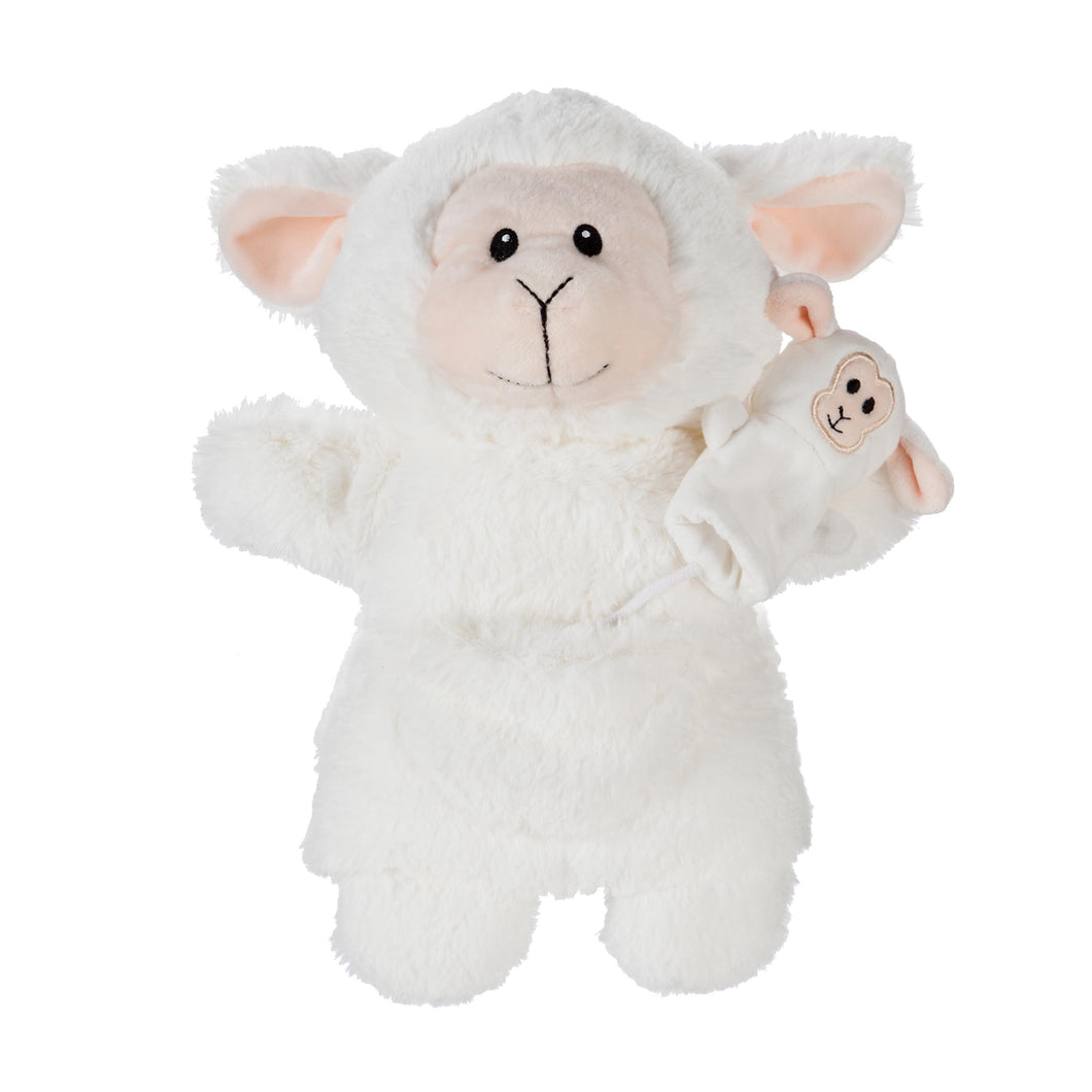 Plush Toy Hand and Finger Puppet, Lamb, Set of 2
