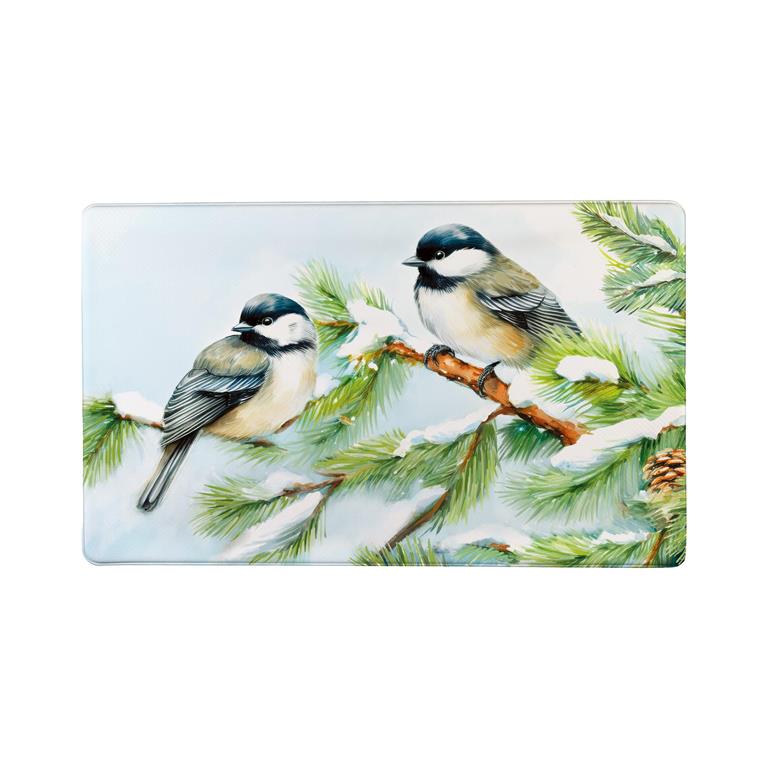 Holiday Poinsettia Chickadees Anti-Fatigue Mat, 30