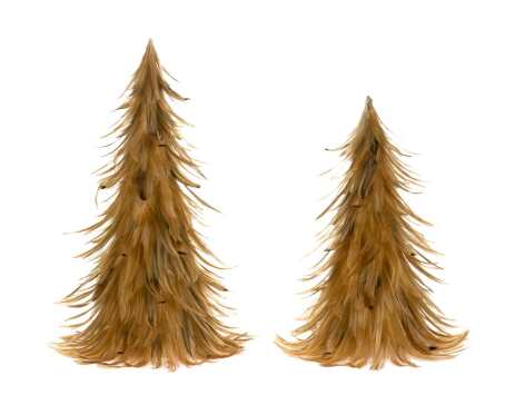 BROWN FEATHER TREE  Set of 2