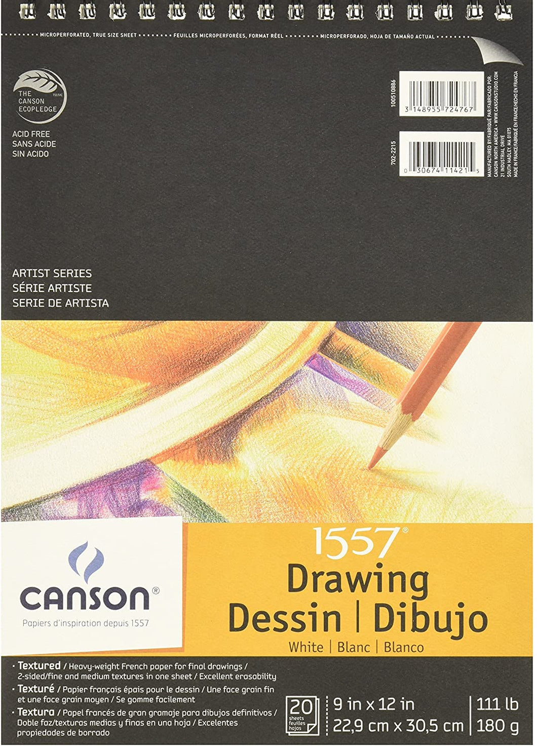 Canson - 1557 Drawing Wire Bound 9x12 Pad