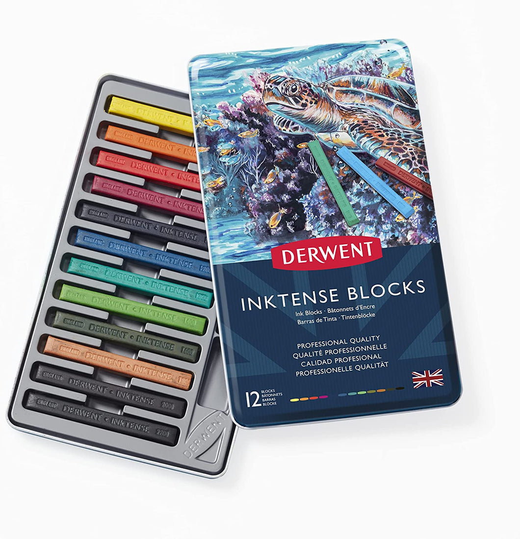 Derwent 12 Pack Inktense Coloured Ink Blocks