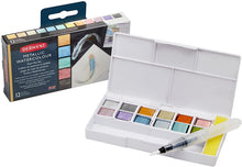 Load image into Gallery viewer, Derwent 12 Half Pan Metallic Watercolour Paint Set
