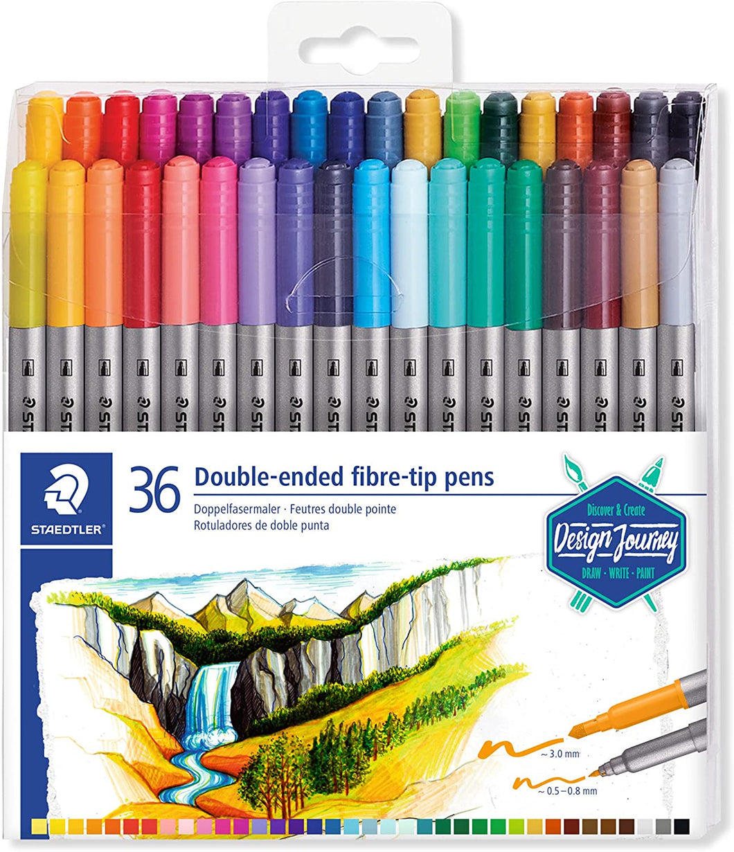 Staedtler 36 Pack - Double-Ended Fibre-Tip Pens