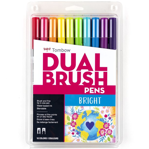 Tombow Dual Brush Pens - 10 Pack Bright Colours