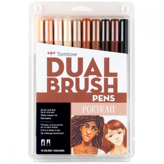Tombow Dual Brush Pens - 10 Pack Portrait Colours