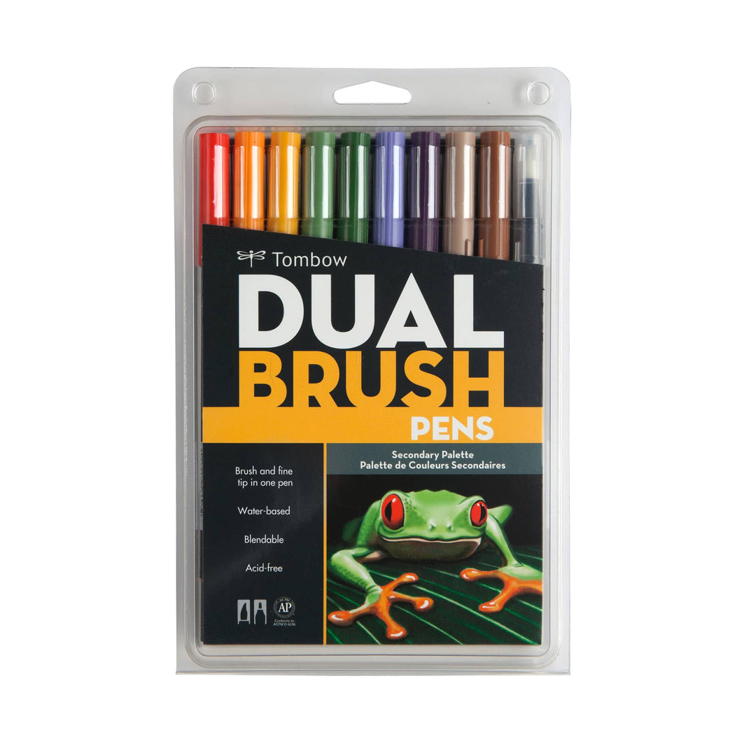 Tombow Dual Brush Pens - 10 Pack Secondary Colours