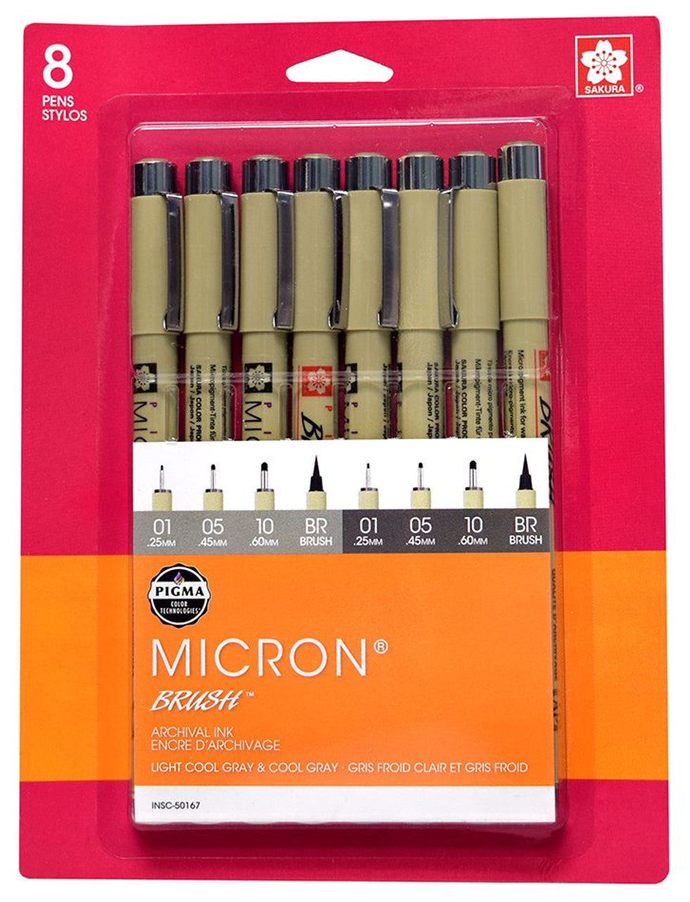 Micron - 8 Pack of Assorted Greys